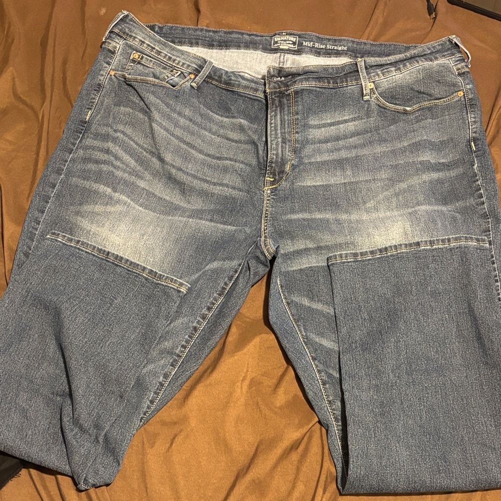 Signature by Levi Strauss Men's Slim Straight Blue Jeans